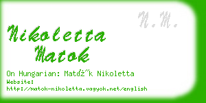 nikoletta matok business card